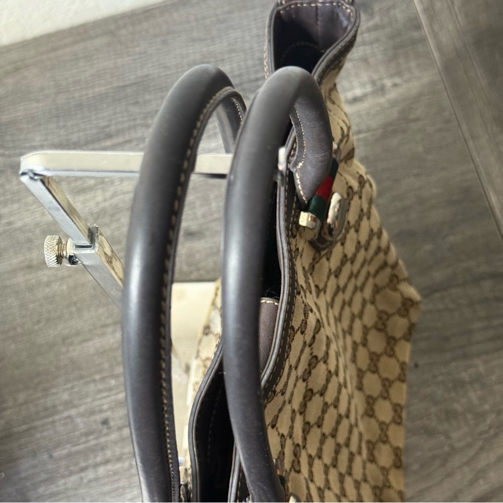 Authentic Gucci Sherry Line Medium Matchball Tote Brown GG - Picture 6 of 16